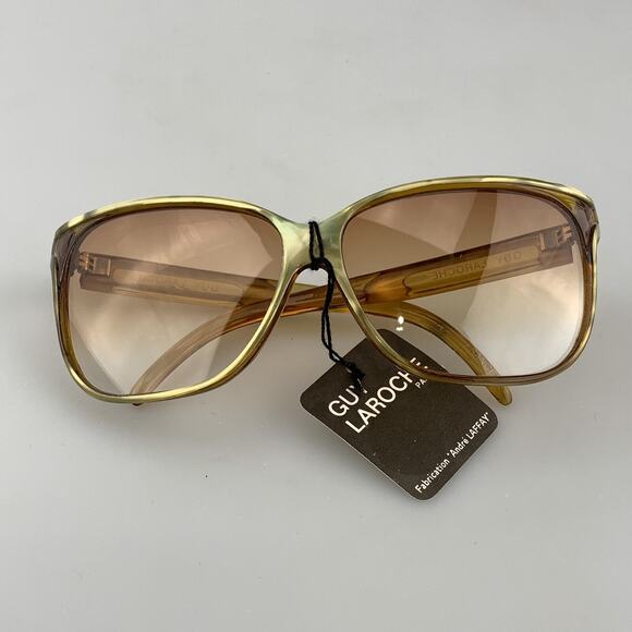 Guy Laroche Vintage Sunglasses Pearl Square Cat Eye Green Made In France NOS main image 9